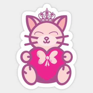 chubby valentine cat Sticker